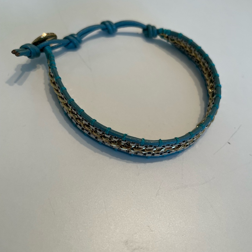 Stella & Dot Foundation Bracelet Teal with Gold and Silver Tones - Picture 4 of 8